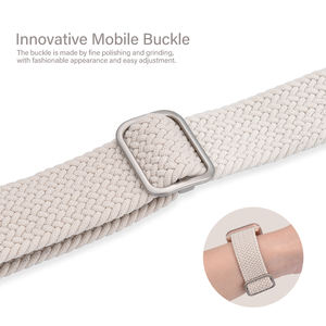 जुएलॉन्ग अल्ट्रा-थिन बुना नायलॉन इलास्टिक लूप घड़ी का पट्टा स्लाइडिंग क्लैस्प के साथ समायोज्य पट्टा 41 मिमी 44 मिमी घड़ी - Product Image 3