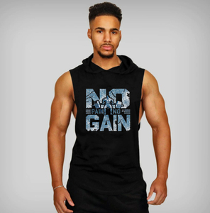 Débardeurs en coton tissé 100% pour hommes, coupe ajustée, impression rapide personnalisée, vêtements de rue, veste à capuche, chemise, tailles plus grandes, séchage rapide, respirant - Product Image 1