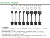 Nouvel adaptateur de connecteur Tesla EV, chargeur rouge Tesla CEE, prise Schuko, prise femelle 5 broches pour Tesla EV