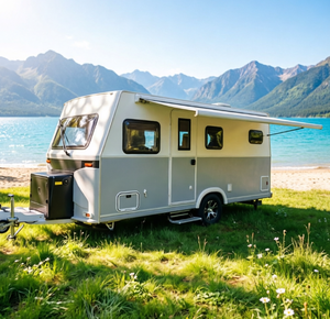 Caravane mobile OEM remorquable homologuée pour la route, en acier inoxydable, étanche, pour 4 personnes, idéale pour les vacances, les week-ends et les expéditions en plein air - Product Image 3