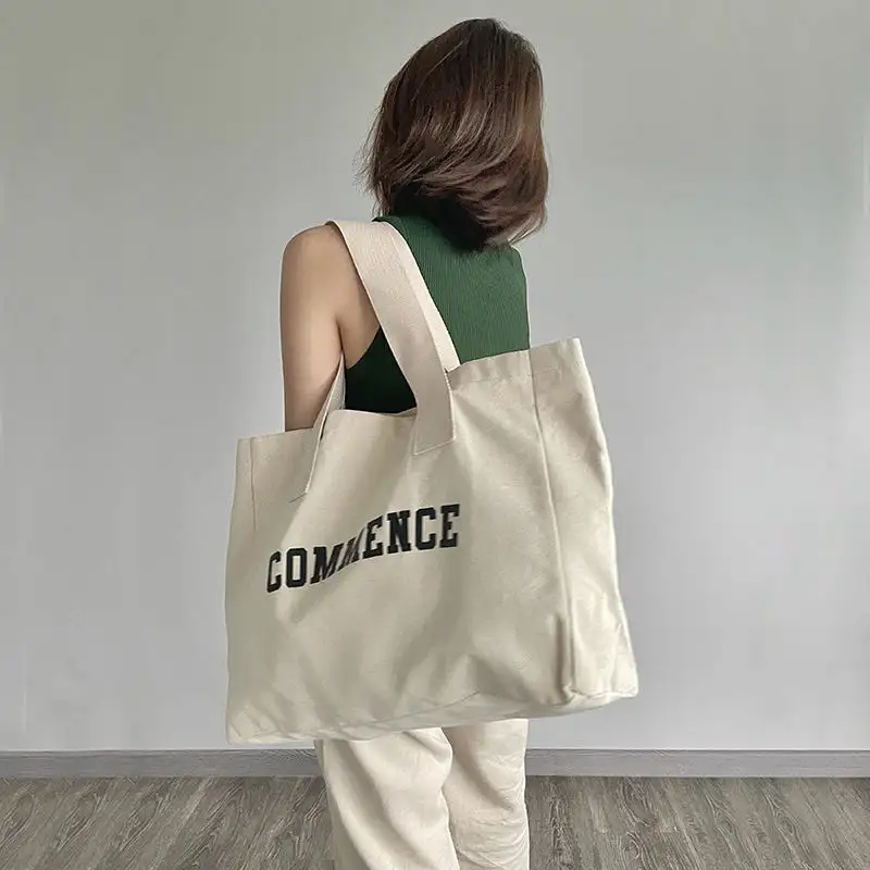 Sinh thái thân thiện biểu tượng tùy chỉnh mua sắm lớn bông vải tote bag với in logo tùy chỉnh