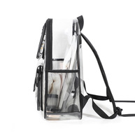 Logo personnalisé en gros de sac d'école étanche de grande capacité sac à dos d'école durable en PVC transparent sac de rangement d'école pour enfants à la mode