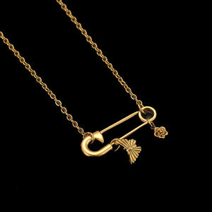 Kalung Liontin Perhiasan Fashion Berkualitas Tinggi Model Kupu-kupu Pin Baja Anti Karat Hongtong B1-399 Terbaru - Product Image 6