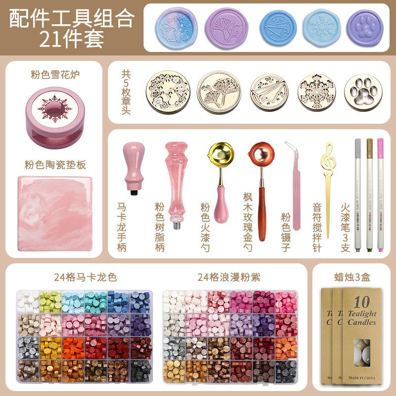 Pastilles de cire reconditionnées de 48 couleurs, ensemble de 21 pièces