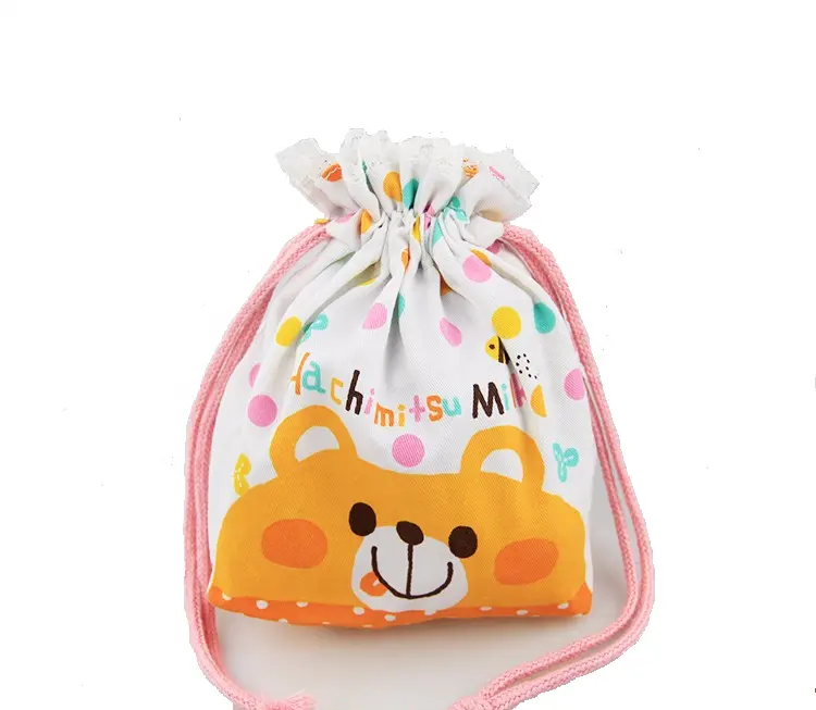 Non сплетенный мешок шнурка изготовленный на заказ логос напечатал шнурок мешок мешки для упаковки