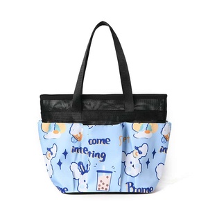 Sac fourre-tout en polyester à imprimé dessin animé, imperméable, forme carrée, usage quotidien, poignée souple, en gros - Product Image 1