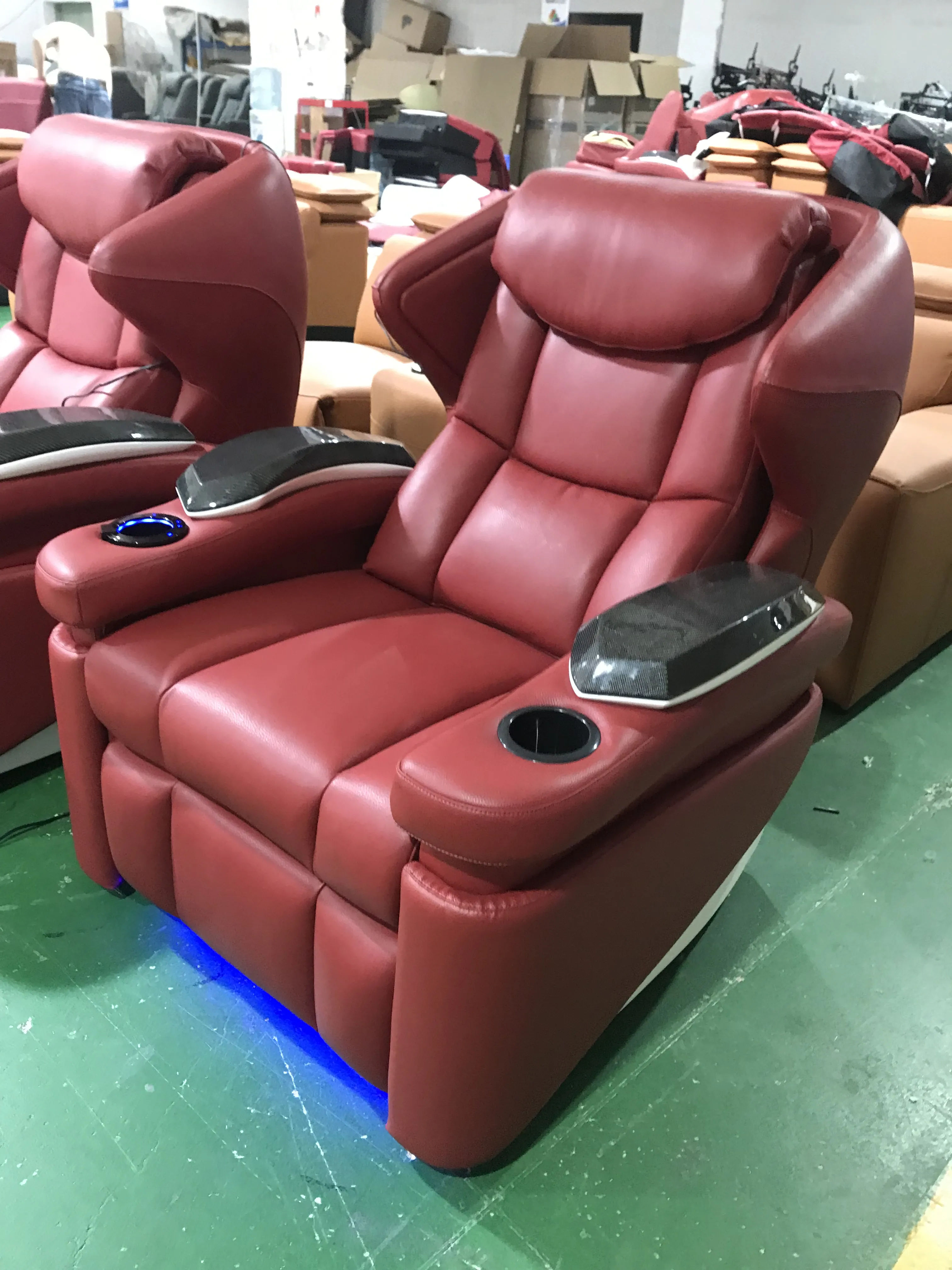 Custom Design Luxury Theater Furniture Cinema Seat Grain Leather Genuine Leather Recliners Chairs For The Home Theatre