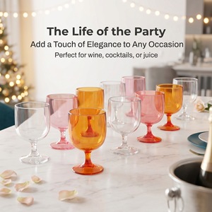 Copa de Brandy de Plástico PS Irrompible, Copa de Vino de Tallo Corto, Copa de <span class=keywords><strong>Whisky</strong></span> Reutilizable para Bar, Bodas, Fiestas, Picnic - Product Image 4