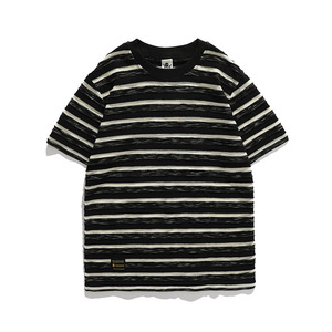 Camiseta de punto de algodón 100% orgánico de alto gramaje para fabricantes, estampada, oversize, unisex, estilo urbano, lisa, personalizable digitalmente - Product Image 2