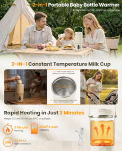 Pemanas Botol Susu Portabel 2 Menit Pemanasan Cepat Pemanas Susu 400ml Pemanas Air untuk ASI Memudahkan Menyusui Ibu Saat Bepergian - Product Image 4