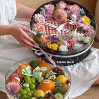 LIHUAYI YKLYH Boîte Cadeau Créative en Acrylique PET Transparent pour Bouquet de Fleurs et Fruits, Emballage Artisanat pour Anniversaires, Fabriqué en Chine, Vide
