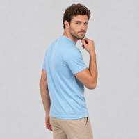 Expédition rapide, t-shirt décontracté pour homme en coton mercerisé de haute qualité, tricoté, 200 grammes, coupe classique, col rond, manches courtes, livraison rapide