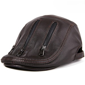 Boinas J215 <span class=keywords><strong>para</strong></span> <span class=keywords><strong>Hombre</strong></span>, <span class=keywords><strong>Gorras</strong></span> Planas de Cuero, Gorra Ivy Ajustable <span class=keywords><strong>para</strong></span> <span class=keywords><strong>Hombre</strong></span>, Gorra con Cremallera, Piel de Oveja de Primera Calidad, <span class=keywords><strong>Gorras</strong></span> <span class=keywords><strong>Italianas</strong></span> con Visera - Product Image 5