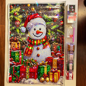 <span class=keywords><strong>Kit</strong></span> de <span class=keywords><strong>peinture</strong></span> au diamant 5D - Thème Noël Bonhommes de neige pour décoration festive à la maison et cadeau artisanal familial, jouets éducatifs <span class=keywords><strong>Montessori</strong></span> - Product Image 5