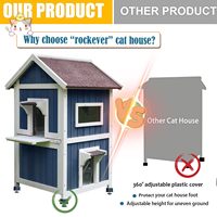 Maison de chat en bois à deux étages