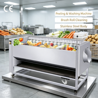 Commerciële Automatische Zoete Aardappelen Dunschiller Peeling Machine Wortelborstel Wasmachine Kurkuma Gember Cassave Aardappel