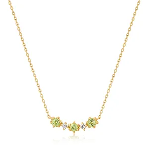 14k gold chain necklace delicate peridot and diamond necklace silver wholesale