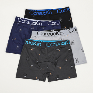 Careuokin Spandex / Polyester <strong>Men's</strong> Boxers Cute Windmill Print Breathable Milk-<strong>silk</strong> <strong>Man</strong> Boxer Briefs Custom logo <strong>Knickers</strong> - Product Image 1