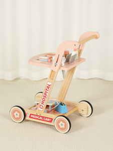 <span class=keywords><strong>Chariot</strong></span> de jeu en <span class=keywords><strong>bois</strong></span> pour enfants, kit médical de simulation pour le développement de l'intérêt et le jeu de rôle - Product Image 6