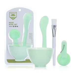 Plastic Cosmetic silicone Face Mask Bowl And Brush DIY Facial Mixing Bowls Set MLM-H002