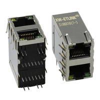 LED 10-Pin RJ45 Ağ Konektörü 100/1000 Base-T 2X1 8P8C Dişi Soket PCB Uygulamaları için