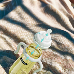 Juego de regalo para recién nacido con biberón PET sin BPA de 300ml Diseño de dibujos animados gigante Pezón Método de flujo de agua Suministros para bebés - Product Image 3