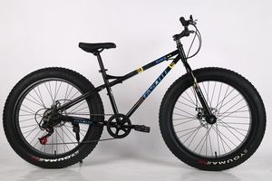 Vélo de montagne adulte à cadre rigide, suspension souple, pneus larges 26*4.0 pour la plage et la neige, en acier carbone, 10 vitesses, freins à disque - Product Image 5