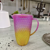 Sunup Rainbow Series PS Matériau Galvanoplastie Bouilloire Pichet avec Poignée Verres Écologiques pour Eau Thé pour Restaurants