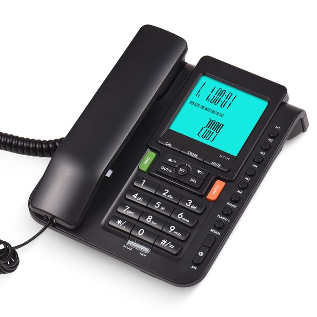 Corded Phone Desk Landline Phone DTMF/FSK Dual System Support Hands-Free/Redial/Flash/Speed Dial