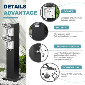 비오는 날 안뜰 야외 캠핑 듀얼 소켓 파워 스테이션 스테인레스 스틸 IP66 방수 케이스 누출 125V 15A 30Ang - Product Image 3