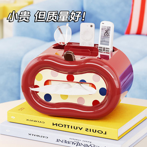 Creative Apple Tissue Box With Organizer For Living Room Multifunctional Storage Polka Dot Design - Product Image 2