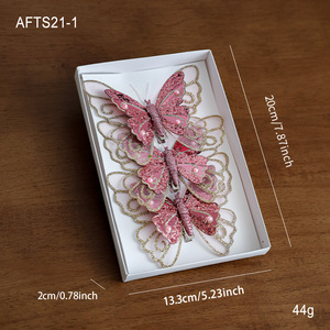 Tự Làm Giáng Sinh Cây Bướm Trang Trí Long Lanh <span class=keywords><strong>3D</strong></span> Bướm Đồ Trang Trí Treo Trang Trí Với Clip Cho Cây Giáng Sinh - Product Image 6