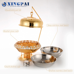 XINGPAI Fête De Mariage Buffet Réchauffeur De Nourriture Carburant Chauffage Restauration 8L Commercial En Acier Inoxydable Suspendu Chauffe-Plat Usine