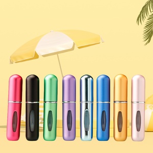 Luxury Travel Size Empty Portable Pocket Face Cream Refillable Atomizer Glass <b>Bottle</b> <b>Plastic</b> Collar for Mini Spray Colorful - Product Image 2