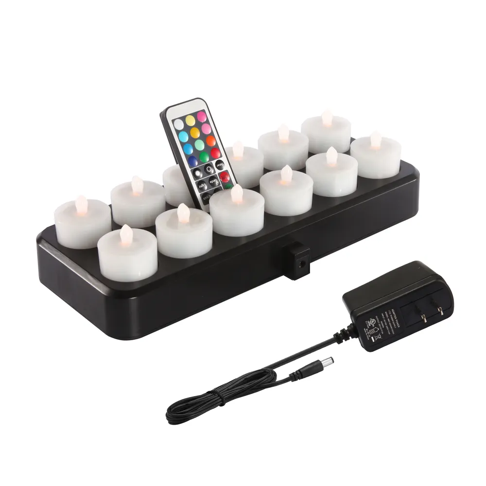 La mejor venta de luces de té inalámbricas recargables, luz de vela Led con Base de carga inductiva para hogares, Hotel, restaurante con control remoto