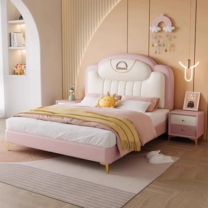 モダンシンプルなデザインの寝室用家具子供用ベッドロフトソフト収納ベッド - Product Image 3