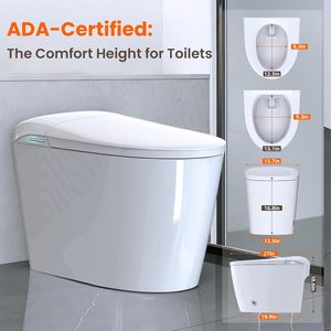 WC intelligent avec bidet intégré, télécommande automatique, WC monobloc à poser au sol, WC intelligent avec bidet pour hôtel de luxe YX - Product Image 2