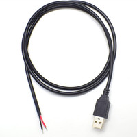 Câble d'alimentation USB A 2.0 mâle à extrémité ouverte 2 broches 4 broches fil nu