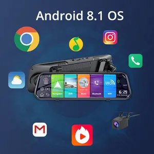 Dvr de coche con espejo y wifi, monitor remoto de seguimiento GPS, cámara de coche, Android 8,1, doble lente HD1080P 4G, con WiFi, 4G