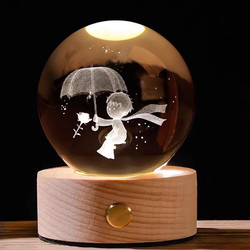 prince 6cm crystal ball-touch luminous lamp