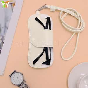 Estuche moderno para gafas de sol estilo urbano, funda protectora con cordón para gafas de sol, estuche con correa para el cuello a juego. - Product Image 2