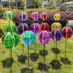 Dispositivo Rotante 3D Rettangolare in Plastica a Energia Eolica, Decorazione da Giardino Riflettente Colorata, Sfera Repellente per Uccelli - Product Image 3