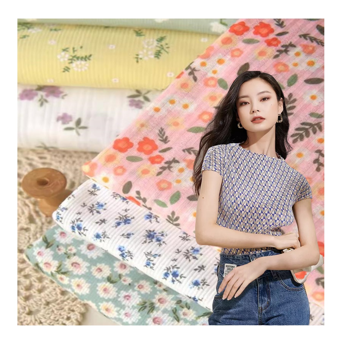 Custom Digital Print 4x2 Rib Knit Fabric Bamboo / Cotton Spandex for Fall/Winter Baby Sleepwear Accessories-Boys Girls