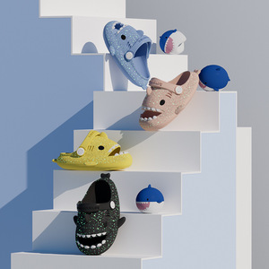 <span class=keywords><strong>Chanclas</strong></span> Luminosas <span class=keywords><strong>de</strong></span> Tiburón para Niños, <span class=keywords><strong>Chanclas</strong></span> <span class=keywords><strong>de</strong></span> Verano para Niños y Niñas, Antideslizantes, Suela Blanda, Transpirables, <span class=keywords><strong>de</strong></span> Dibujos Animados, Lindas, para la Playa, con Orificios - Product Image 1