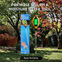 Testeur d'humidité du sol moderne ABS 4-en-1 avec batterie 9V pour mesurer l'humidité, la luminosité, les nutriments et le pH pour jardin, pelouse et ferme