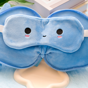 Benutzer definierte tragbare Plüsch Tier Kalb faltbare stabile 2-in-1-Augenmaske für Geschäfts reisen - Product Image 5