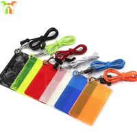 Lanière RTS en PVC avec porte-badge, lanière avec porte-badge pour carte d'identité, cordon réglable pour le cou, étui pour carte imperméable
