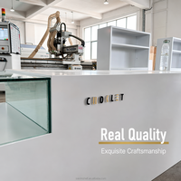 Vitrine de présentation de bijoux de luxe peinte, robuste et verrouillable, avec éclairage LED intégré pour magasin de détail (colliers, bagues)