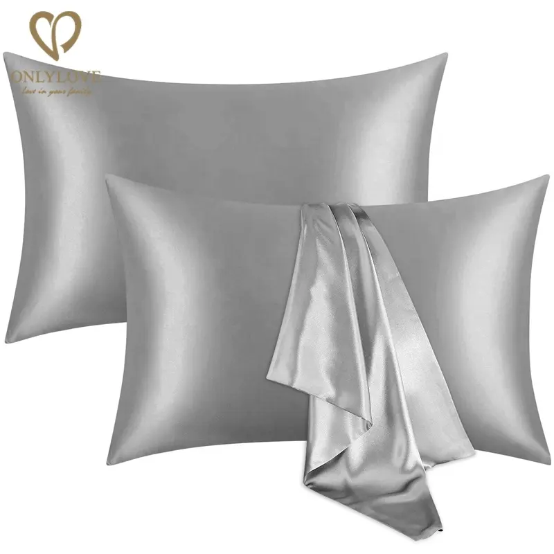 Silk Satin Pillowcase for Hair and Skin Pillow Cases Queen Size Set of 2 - Satin Cooling Pillowcase