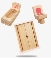 Villa princesse en bois pour enfants pour maison de poupée filles jouer maison Simulation avec boîte de couleur emballage semblant jouer et cadeau préscolaire